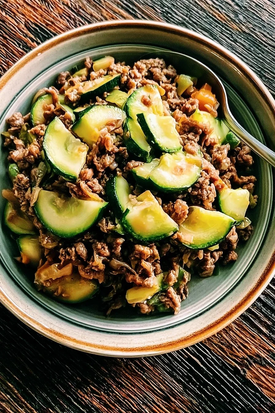 Zucchini & Ground Beef Stir-Fry