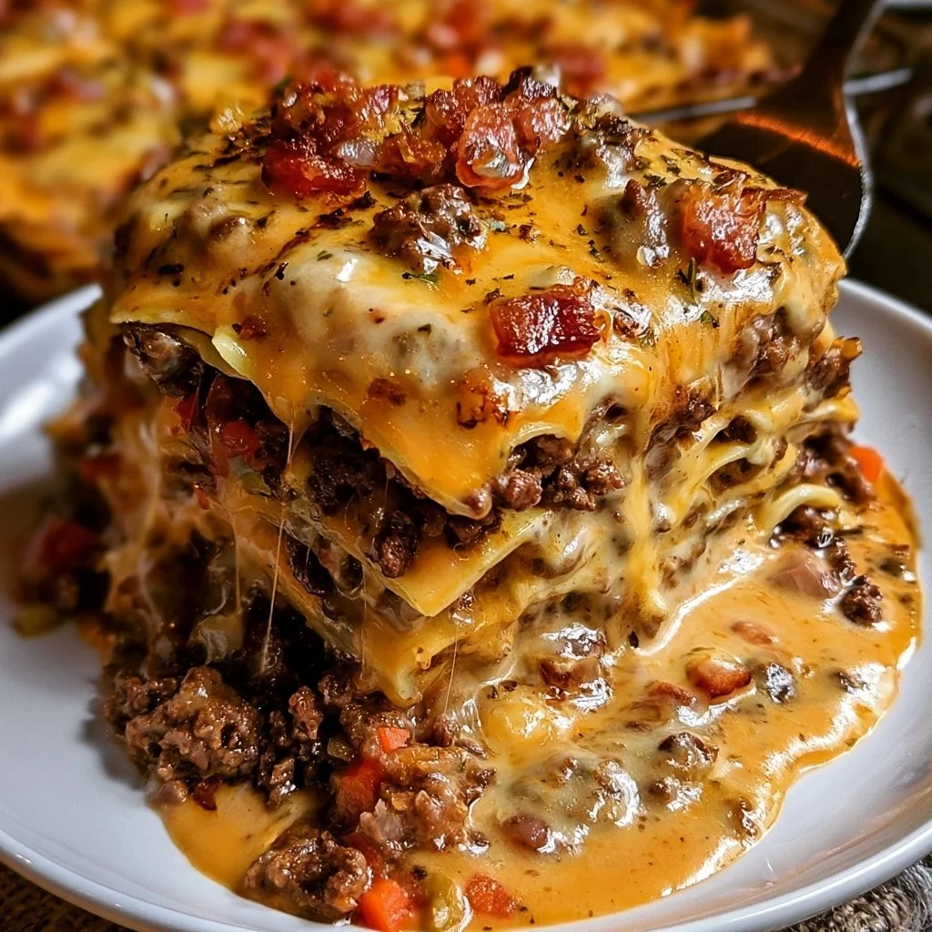 Bacon Cheeseburger Sheet Lasagna