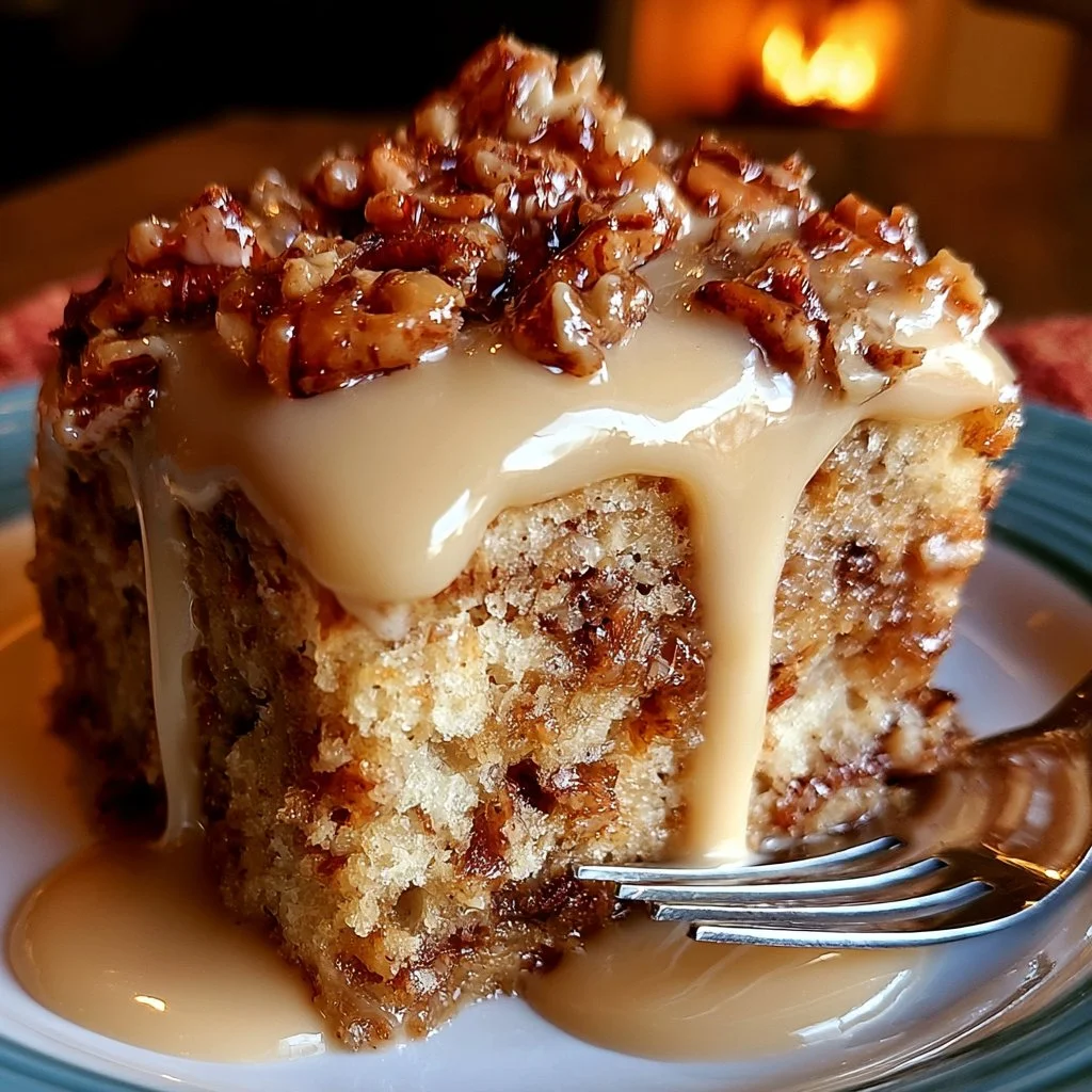 Butter Pecan Praline Poke Cake