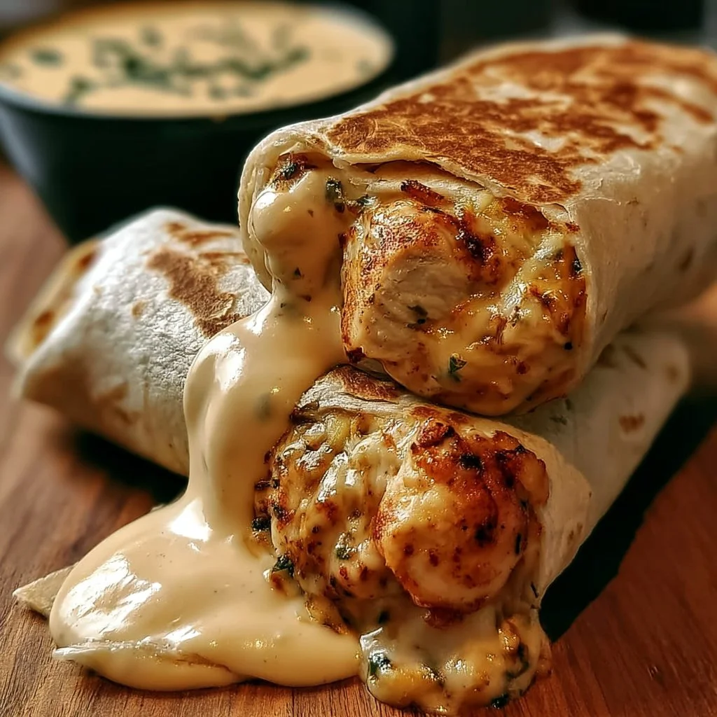 Cheesy Garlic Chicken Wraps