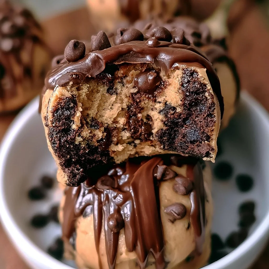 Chocolate Chip Cookie Dough Brownie Bombs
