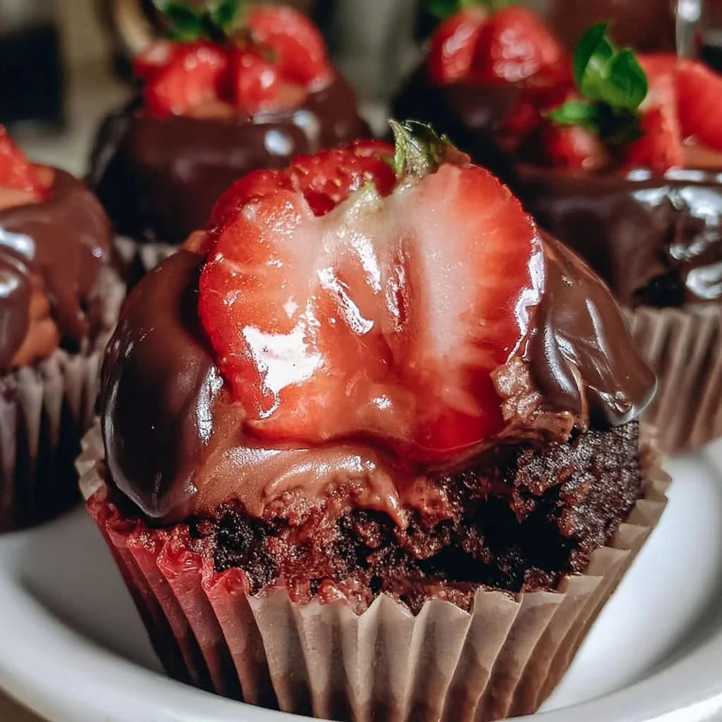 Chocolate Covered Strawberry Cupcakes