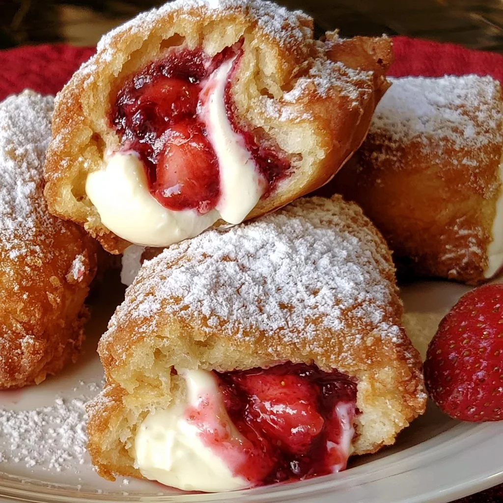 Deep Fried Strawberry Cheesecake Pies