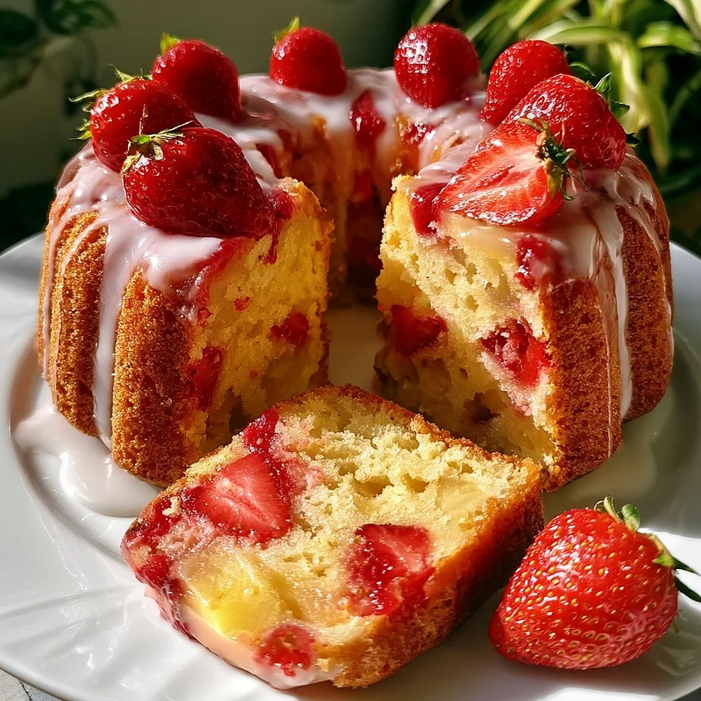Delightful Strawberry Pineapple Pound Cake