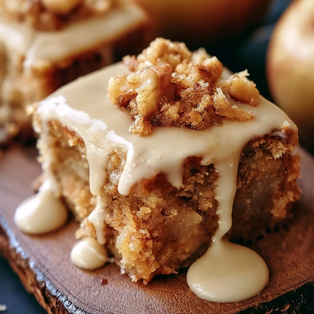Easy Maple Frosted Apple Blondies