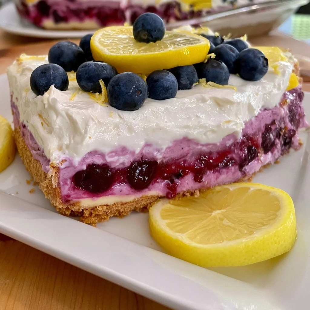 Easy No-Bake Lemon Blueberry Delight