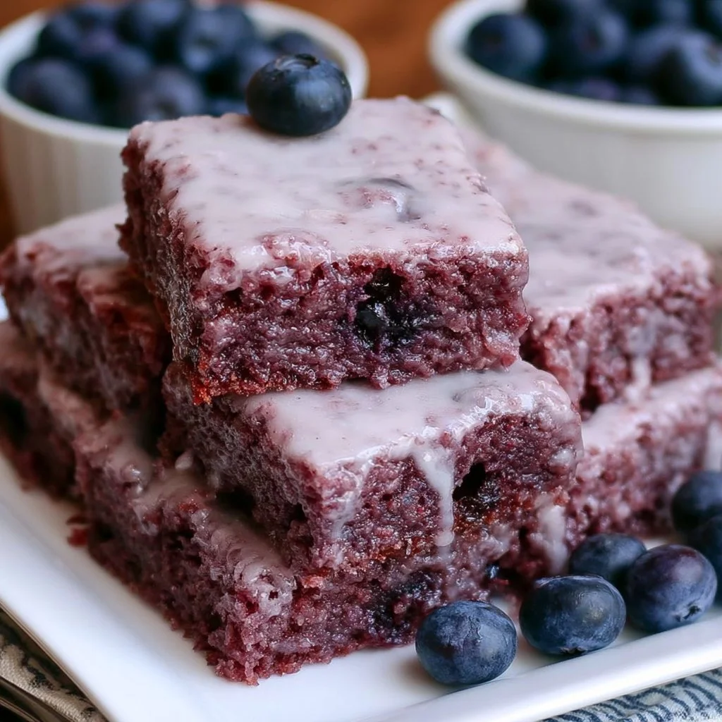 Glazed Blueberry Brownies