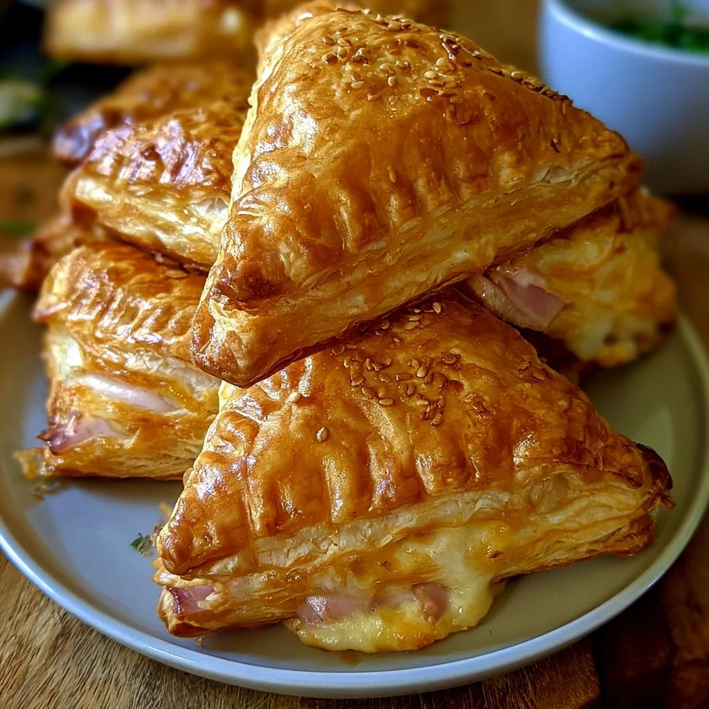 Ham and Cheese Puff Pastry Pockets