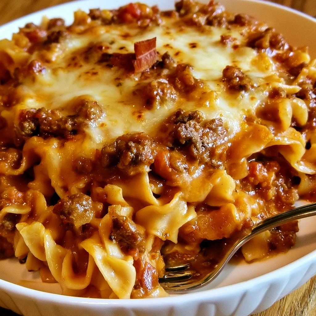 Hearty Amish Country Casserole with Ground Beef and Noodles