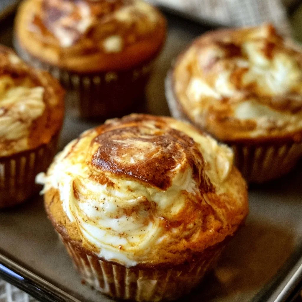 Pumpkin Cream Cheese Swirl Muffins