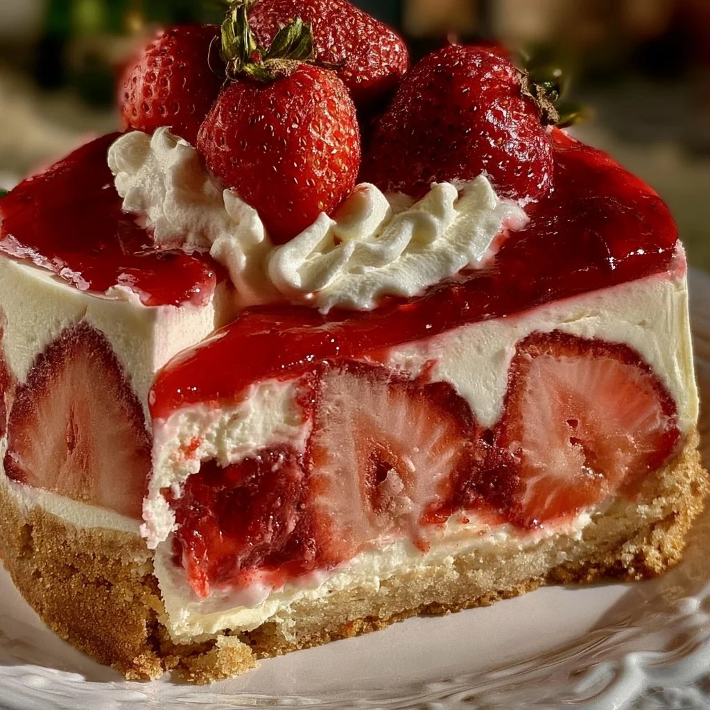 Strawberries and Cream Dream Layer Cheesecake Cake