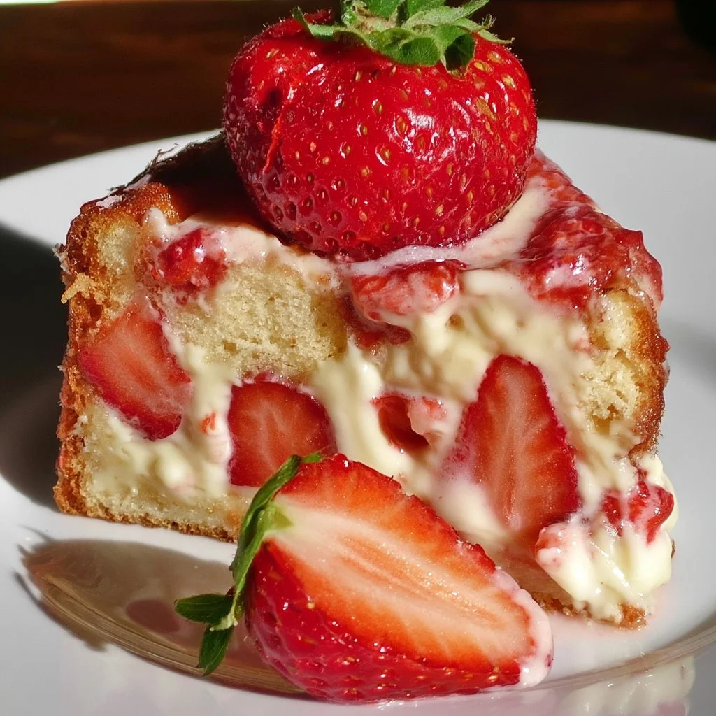 Strawberry Custard Delight Cake