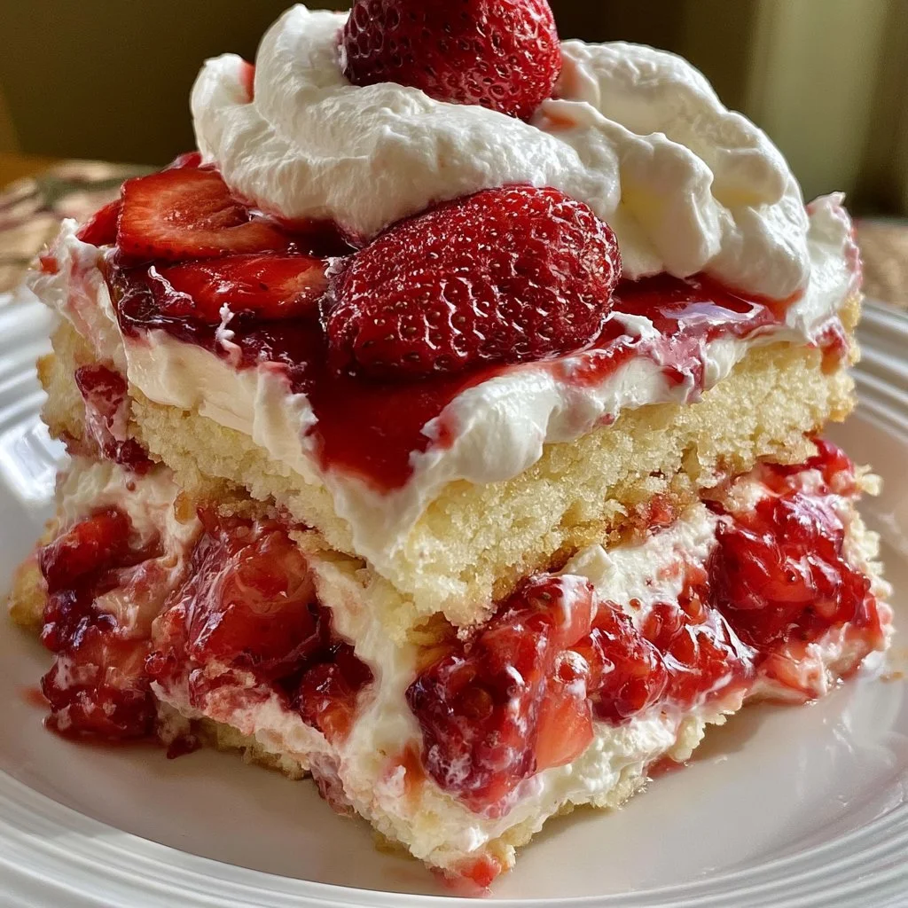 Strawberry Shortcake Earthquake Cake