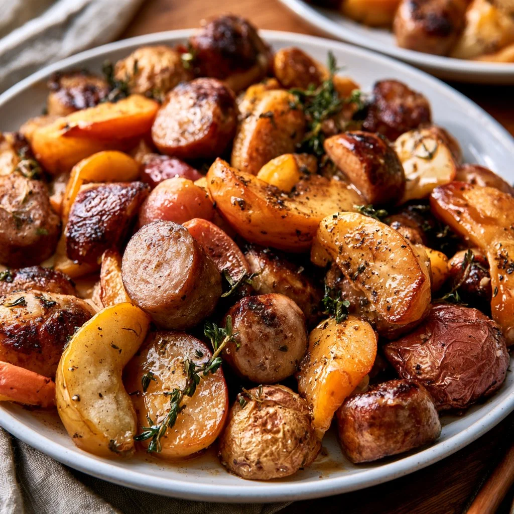 Apple Sausage Sheet Pan Dinner