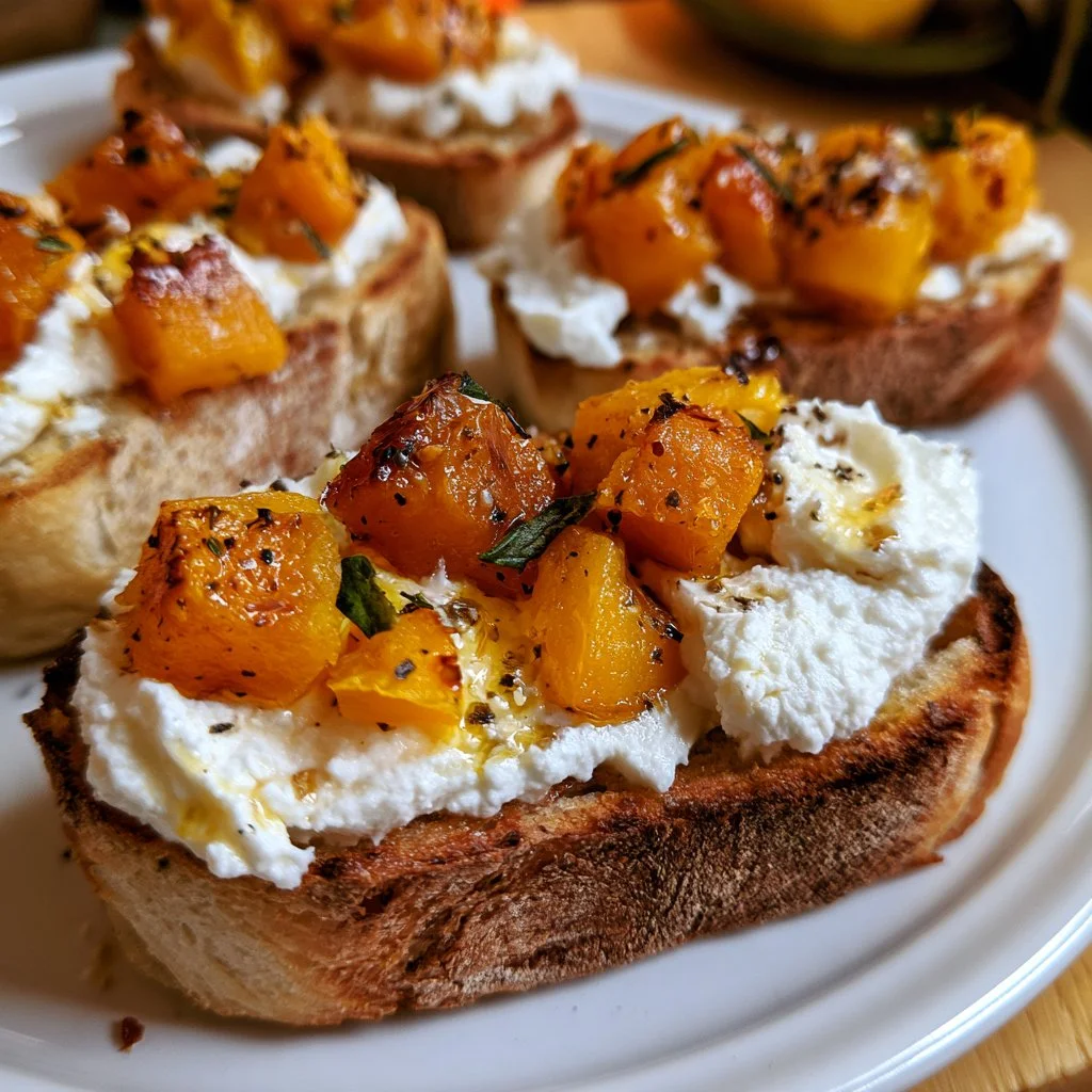 Butternut Squash Goat Cheese Crostini