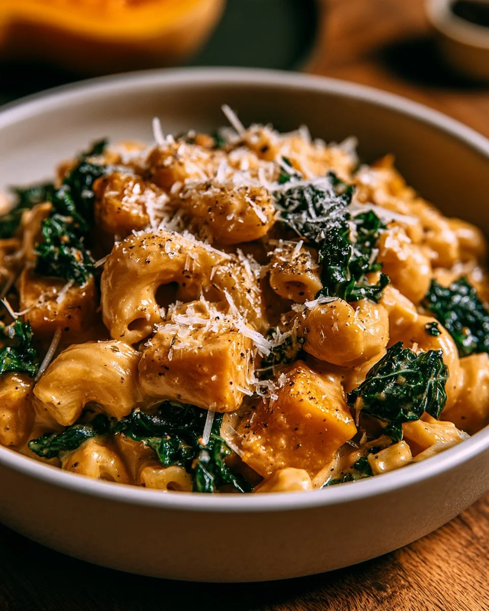 Creamy Butternut Squash Mac and Cheese With Kale