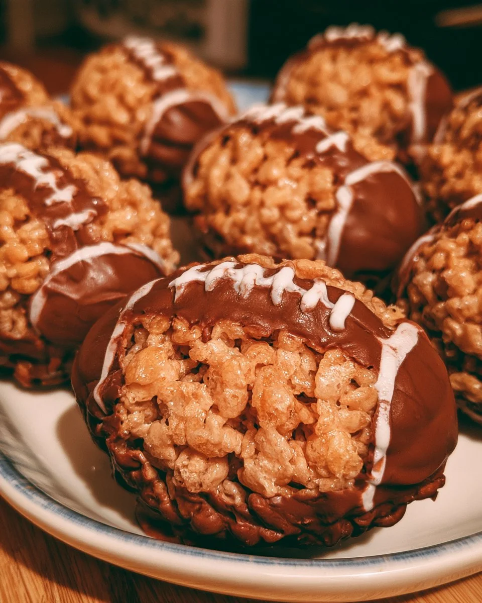 Football-shaped Rice Crispy Treats for game day snacks