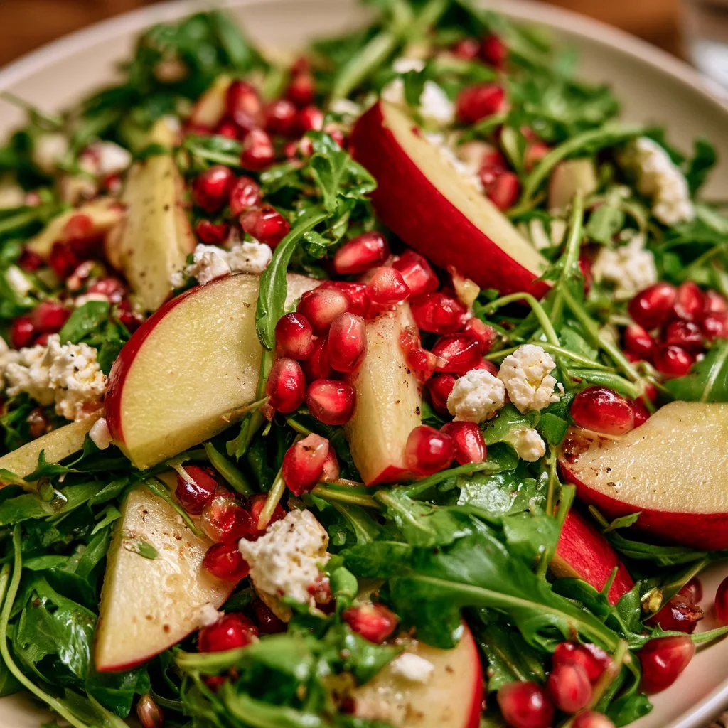 Honeycrisp Arugula Salad with Feta and Pomegranate