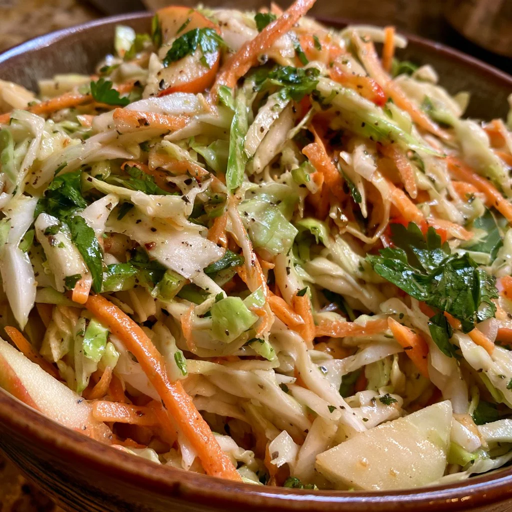 Honeycrisp Cabbage Slaw with Maple Dijon Dressing