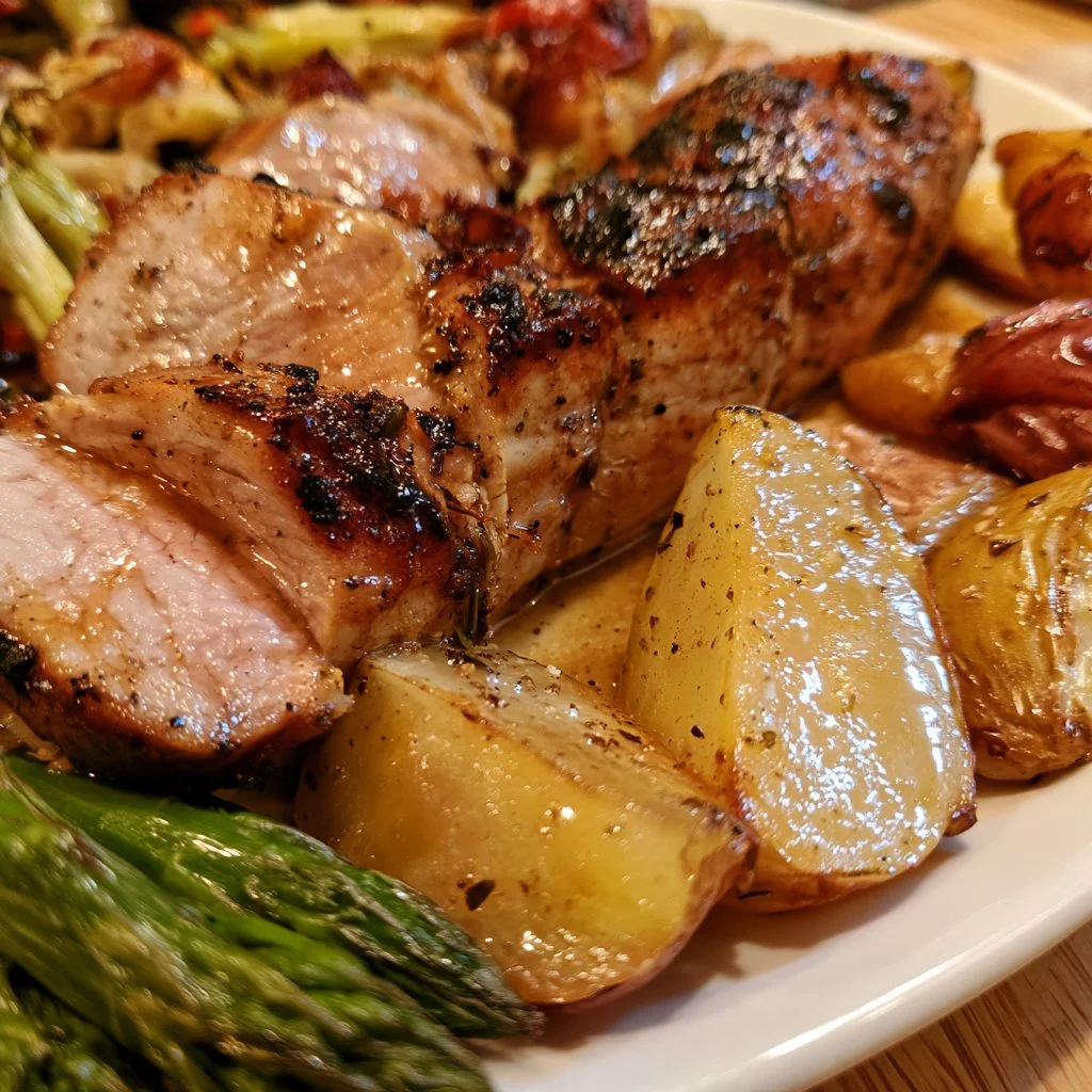 Honeycrisp Pork Tenderloin Sheet Pan Dinner