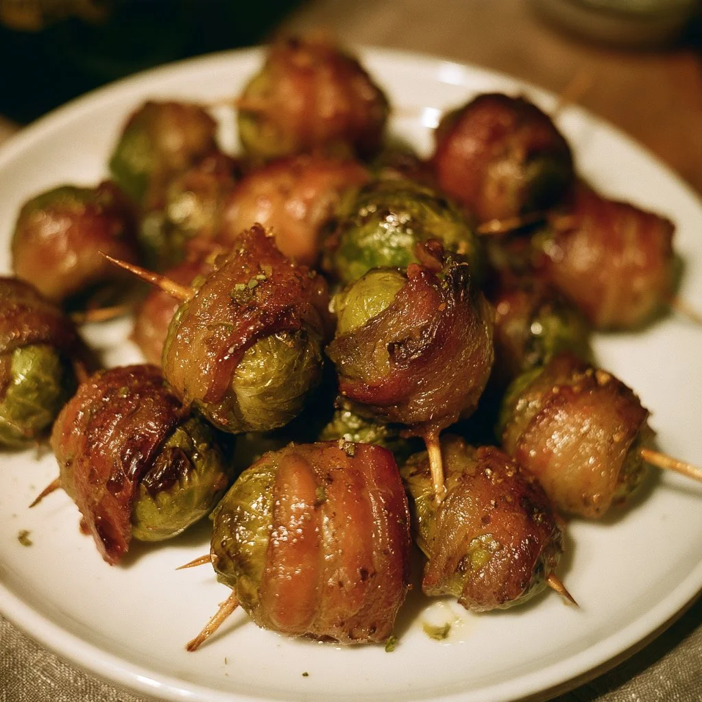 Maple Bacon Wrapped Brussels Sprouts