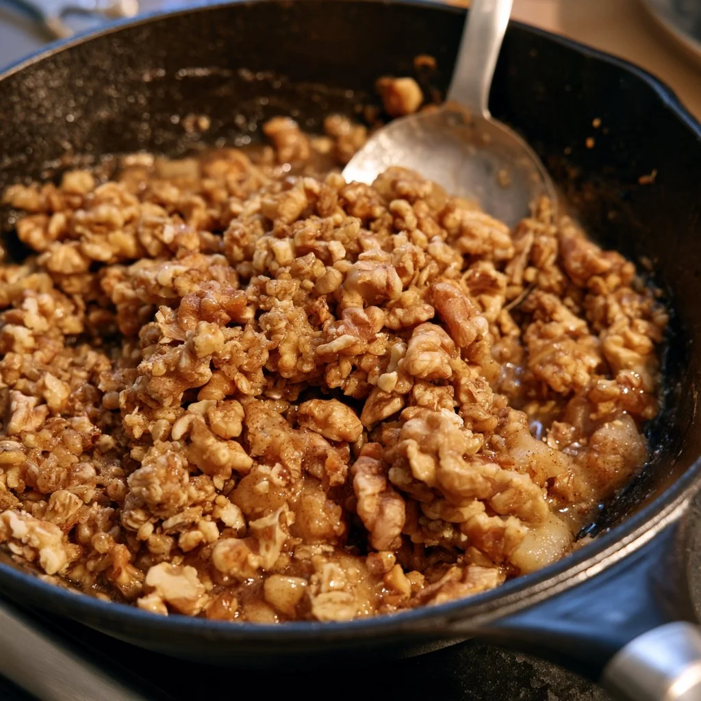 Maple Walnut Skillet Apple Crisp