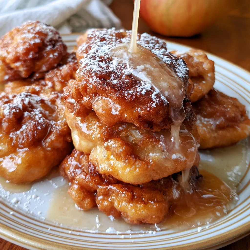 Ricotta Apple Fritters with Cider Glaze