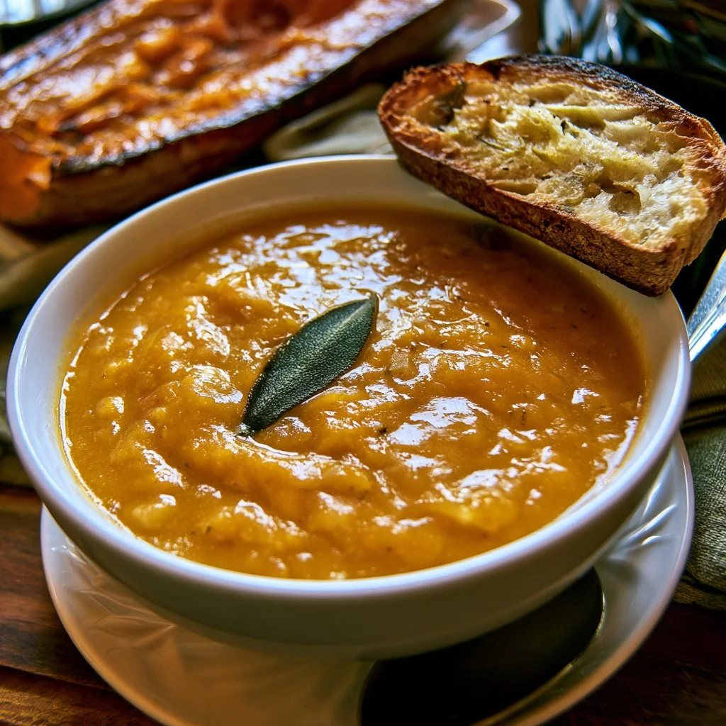 Roasted Butternut Apple Sage Soup