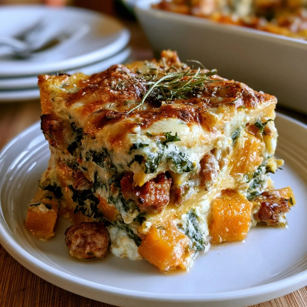 Sausage Kale Butternut Squash Lasagna
