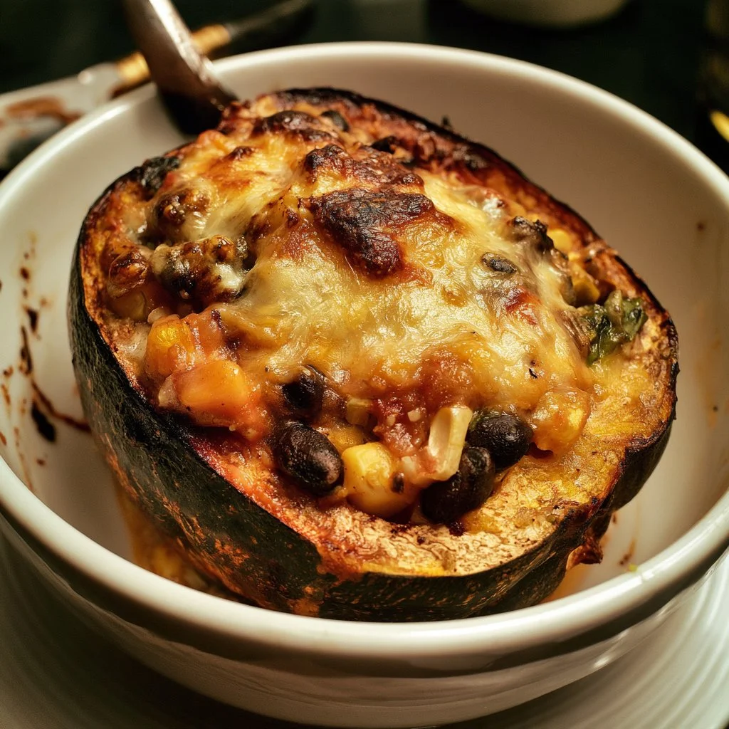 Tex-Mex Black Bean Corn Stuffed Acorn Squash
