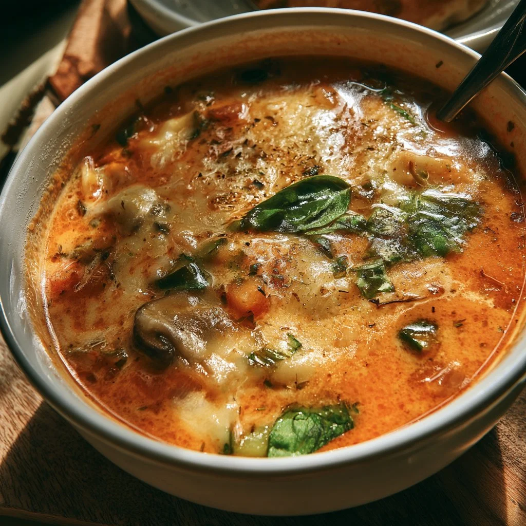 Vegetarian Mushroom Zucchini Lasagna Soup
