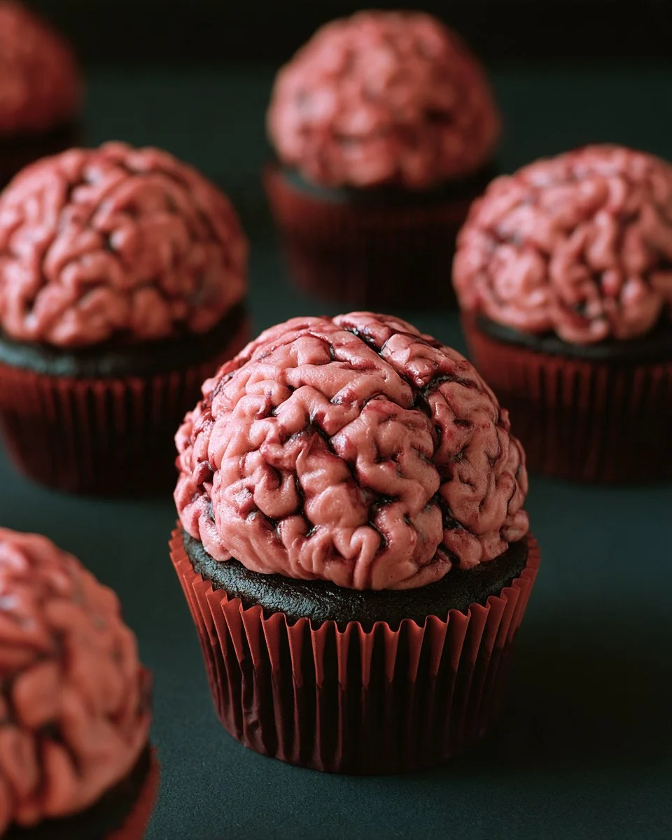 Zombie Brain Halloween Cupcakes